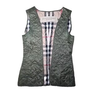 Burberry Brit Quilted Vest‎ Jacket Liner Insert Nova Check Olive Women's Small